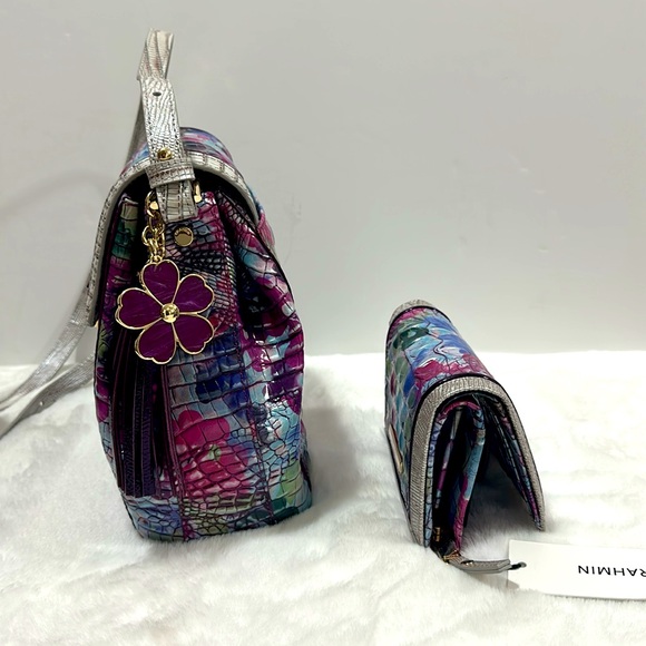 Brahmin Margo crossb and Hannah wallet in lavender blossoming - Picture 7 of 15